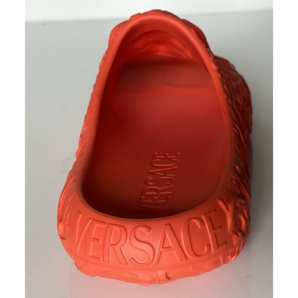 NIB $525 Versace Medusa Head Slides Pool Sandals Orange 13 US (46) 1005746 IT - Picture 9 of 14